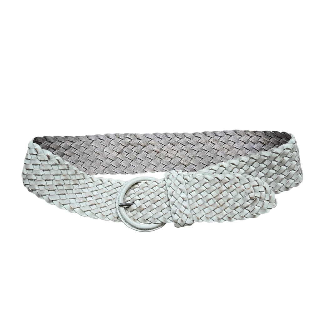 Abercrombie & Fitch Woven Leather Round-Buckle Women's Belt Size M/L